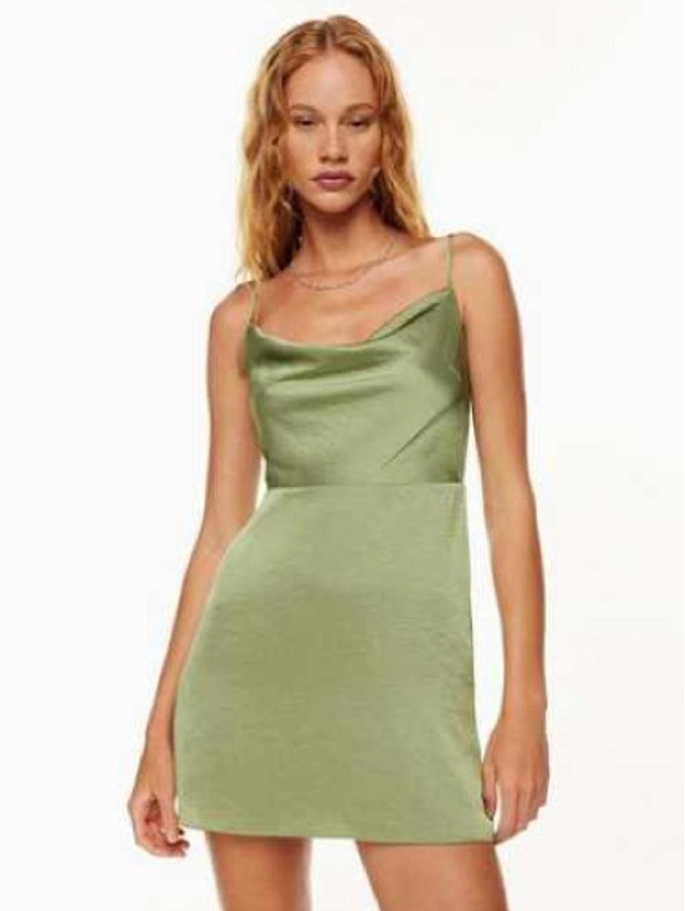 Aritzia Sunday Best Spencer Satin Mini Dress - Small - Green